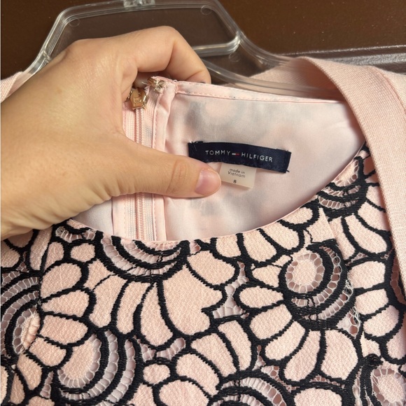 Pink and Black Floral Dress with Cardigan - Picture 3 of 5